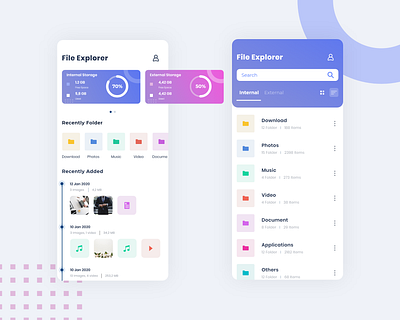 File Explorer Mobile App app file explorer file management file manager flat mobile