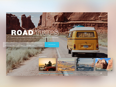 ROAD TRIPS car rental design explorer landing landing page road site travel ui ux