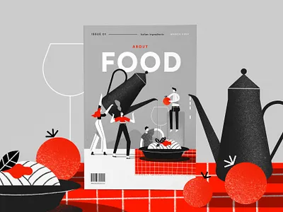 Food Illo #2 - About Food Mag art food food app food illustration food magazine foodie grain graphic illustration illustration art ipad italian italian food palette pasta pizza procreate recipe texture vector