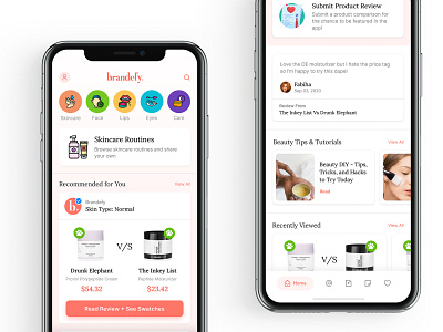 Brandefy Home | Light Mode app design beauty app make up makeup mobile app mobile app design mobile apps mobile design mobile ui redesign concept ui ui design visual design