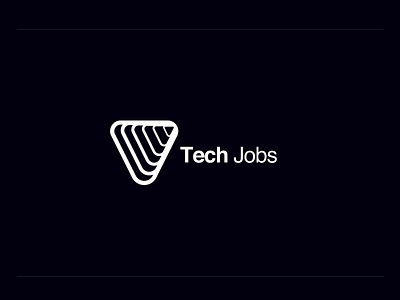 Logo for Tech Jobs black and white branding design illustration logo logodesign vector