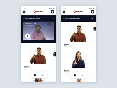 Scripture of the Day accessibility bible deaf mobile product design ui ux