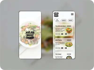 Salad Next Door Mobile Version animation app branding design food logo mobile mobile ui responsive design ui