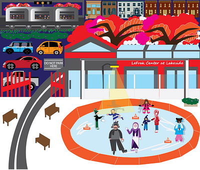 Ice skating ProspectPark art iceskating illustration vector art vector illustration