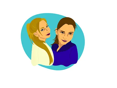 Portrait of sisters illustration portrait sisters vector