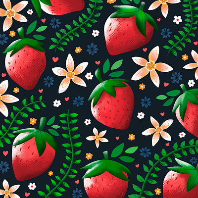 Strawberry Illustration artwork color palette digital design digital drawing flat design fruit illustration graphic design illustration procreate procreate illustration strawberry strawberry illustration