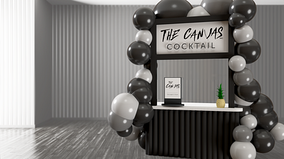 The Canvas Inc Launch Party Booth 3d art 3d design 3d designer adobe dimension adobe photoshop black and white booth brand design brand identity branding business events in dubai experiential design immersive installation installation art launch party monochrome pop up tradeshow tradeshow booth typography