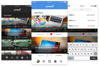 Scrawl adobe xd app design product ui ui design