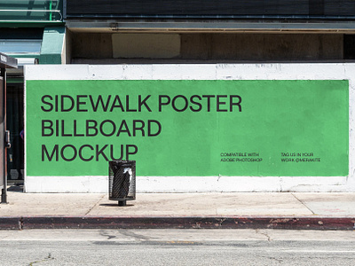 Urban Sidewalk Billboard Mockup PSD