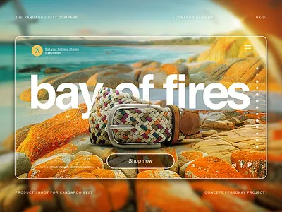 UX/UI Bay of fires Kangaroo Belt .Co adobe photoshop adobe xd app beach design photoretouch retouch retouching ui ux uxdesign web website
