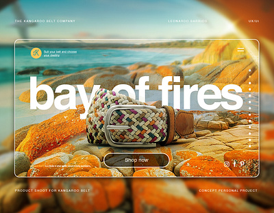 UX/UI Bay of fires Kangaroo Belt .Co adobe photoshop adobe xd app beach design photoretouch retouch retouching ui ux uxdesign web website