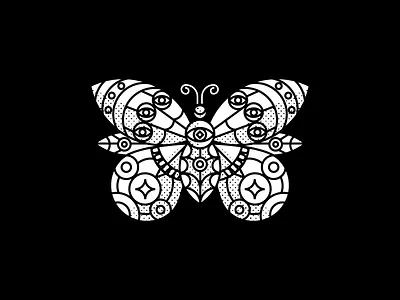 butterfly blackandwhite branding bug butterfly design eyeball eyes fly icon ilustration lines logo logodesign tattoo vector