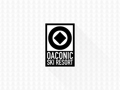 Oaconic Ski Resort authentic branding clean geometric identity initial logo modern mountain pattern shadow skiing sports vintage