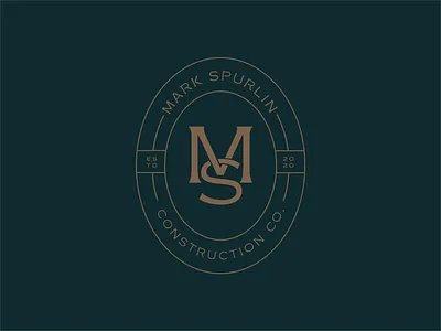 Custom Construction Company Branding badge bold color brand branding branding design construction branding custom builder logo badge logotype masculine modern monogram ms monogram typogaphy vintage