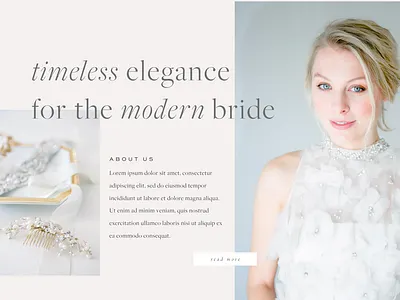 Feminine Website Design for Bridal Boutique boutique bridal boutique bride custom website design feminine minimalistic photography squarespace typogaphy website design wedding wedding dress weddings wip