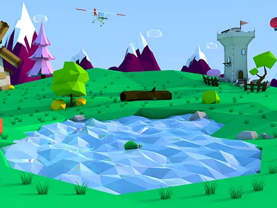Low Poly Wallpaper 3d 3d environment 3d wallpaper cinema 4d cinema4d illustration low poly low poly low polygon wallpaper
