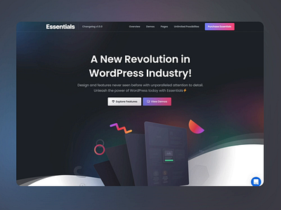 Introducing Essentials WordPress Theme 🥳 3d corporate creative design elementor envato homepage illustration landing page lottie page builder sketch theme themeforest ui video web design website builder wordpress theme