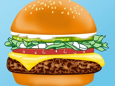 Burger Design adobe photoshop art burger design drawing food hamburger illustration
