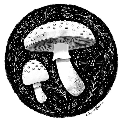 Inky Fall 18' - Poison digital digital illustration digitalart illustration ink mushroom robin sheldon spooky