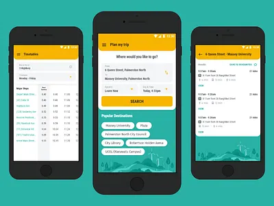 Timetable App app booking bus commute minimal mobile page product schedule timetable transport