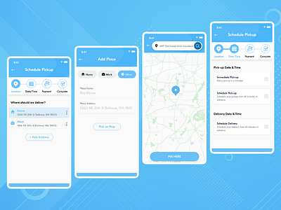 Schedule Pickup Screens For Laundry Customer App laundry app mobile app development uiuxdesign