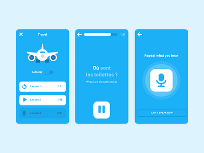 Duolingo Audio Lessons audio duolingo education language learning lesson listening mobile player speaking ui design