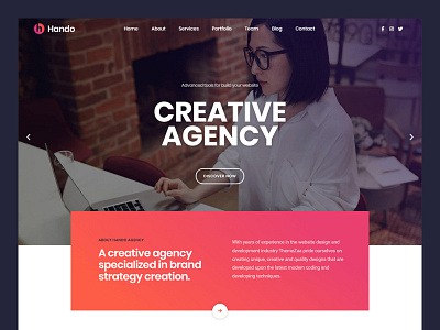 Hando Elementor Template Kit agency blog business clean corporate creative elementor fast loading minimal modern portfolio responsive seo template wordpress