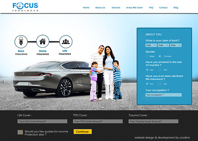 Focus insurance ui ux ui design