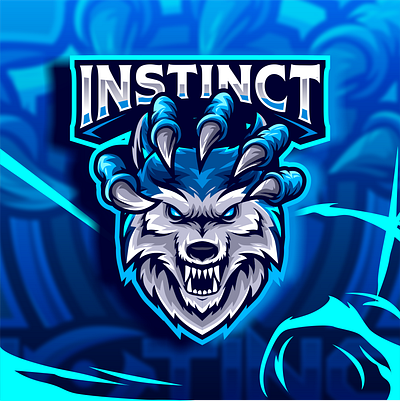 wolf instict artwork esportlogo gaming logo illustration vector