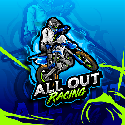 ALL OUT RACING artwork esportlogo gaming logo logo racing sport