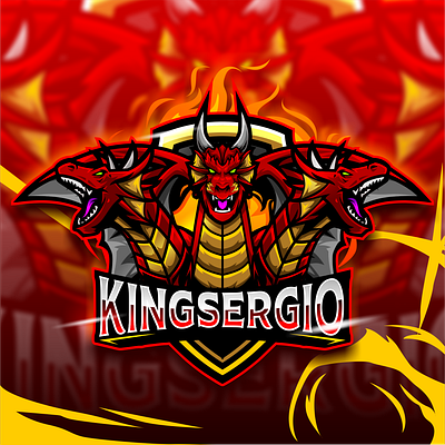 KINGSERGIO artwork dragon esportlogo gaming logo illustration logo vector