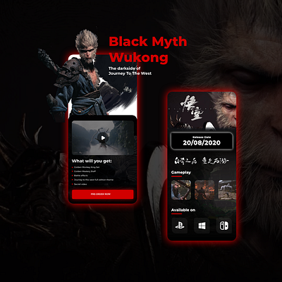 Black Myth: Wukong branding design game games illustration journey pc ps4 switch tothewest typography ui ui design uidesign uiux ux uxdesign windows