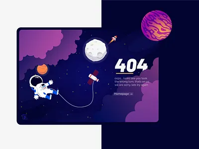 404 Page concept 2 branding design flat illustration landing page minimal ui ux website