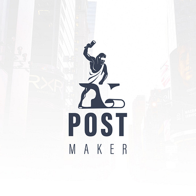 Postmaker blackandwhite blacksmith gods logo logo design multimedia post