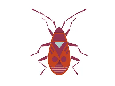 Firebug beetle bug firebug flat geometric illustration insect vector