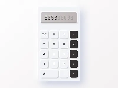 Calculator - Neumorphism app design minimal ui ux