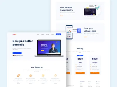 Creative | Portfolio Design Agency agency landing page agency website colorful design creative design creative ui dailyui home screen homepage landingpage minimalist popular design popular shot portfolio portfolio website product design uiux website website landing page