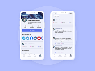 Social network practice app concept design figma ios ui