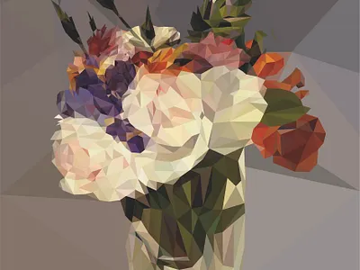 Vector adaptations of paintings by famous artists flower illustration lowpoly van gogh vector