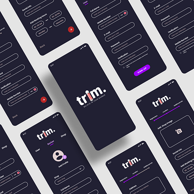 Trim UI/UX Design Mobile App ios app design mobile app design mobile ui ui ui ux uidesign uiux uiux design userinterface web design website design