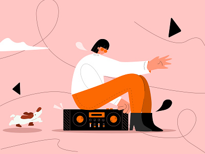 bored boombox bored design dog graphic illustration mixtape music person swag vector vector art vectornator