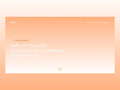 Portfolio Shot branding color design digital gradient gradients homepage landing page logo minimal modern orange portfolio redesign sketch ui ux web white