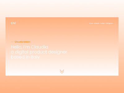 Portfolio Shot branding color design digital gradient gradients homepage landing page logo minimal modern orange portfolio redesign sketch ui ux web white