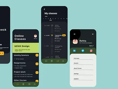 Klass Check - To check your online classes routine app design icon typography ui ux