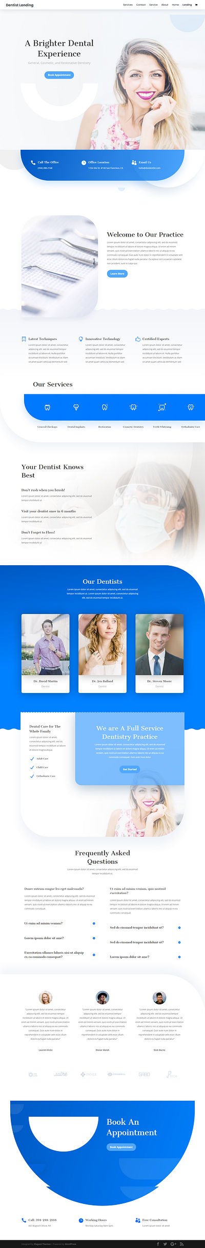 Dentist website made by Divi theme adobe xd digital divi divi expert divi theme diving plugins theme webdesign woocomerce woocommerce wordpress wordpress blog