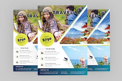 Travel Flyer Template ad advert advertisement agency agent beach destination flyer holiday holiday flyer holidays hotel magazine magazine ad packages packaging pamphlet post poster promotion