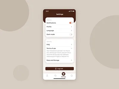 DailyUi#07_Setting screen design flat ui