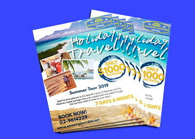 Travel Flyer advert advertisement agency agent airport beach clean destination holiday holiday flyer holidays hotel magazine magazine ad packages packaging pamphlet plane post poster