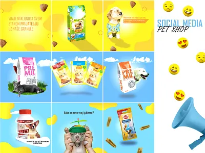 Social Media - Pet Shop cat design dog food instagram pet post social media story