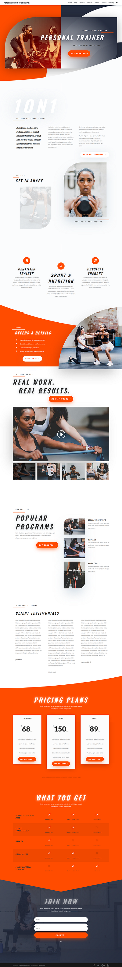 Personal trainer GYM made by Divi theme design divi divi expert divi theme divi website diving make divi webdesign webdeveloper woocommerce wordpress